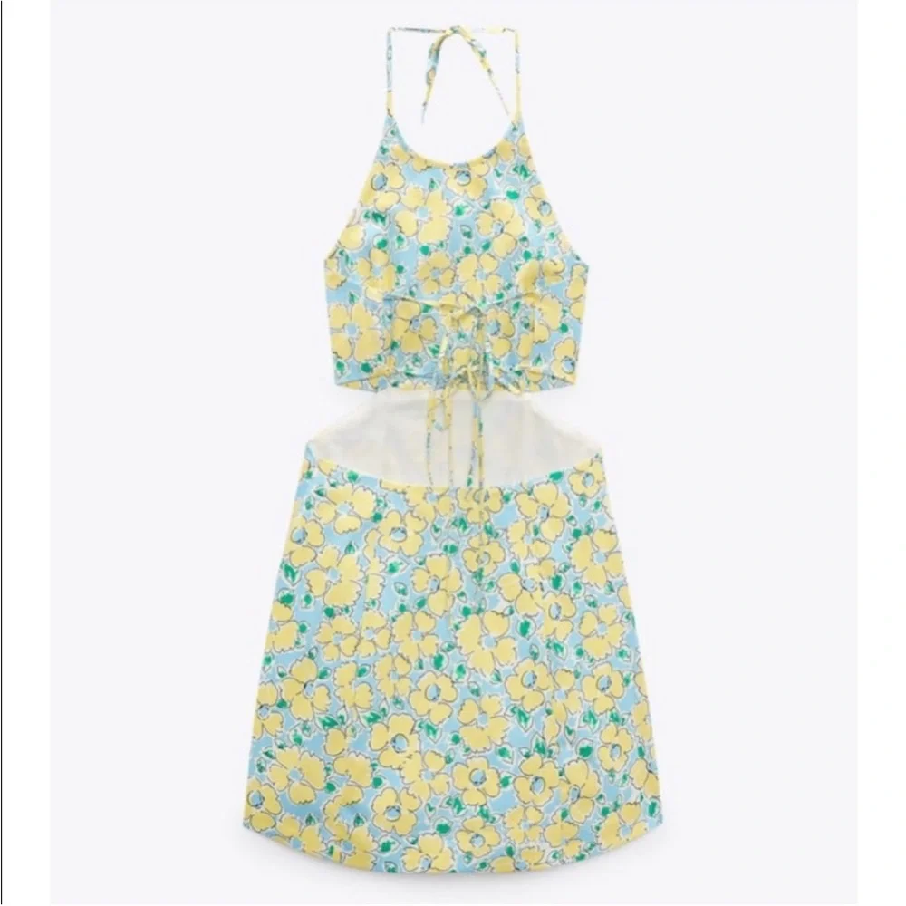 Zara Floral Print Cut Out Dress - Picture 15 of 15